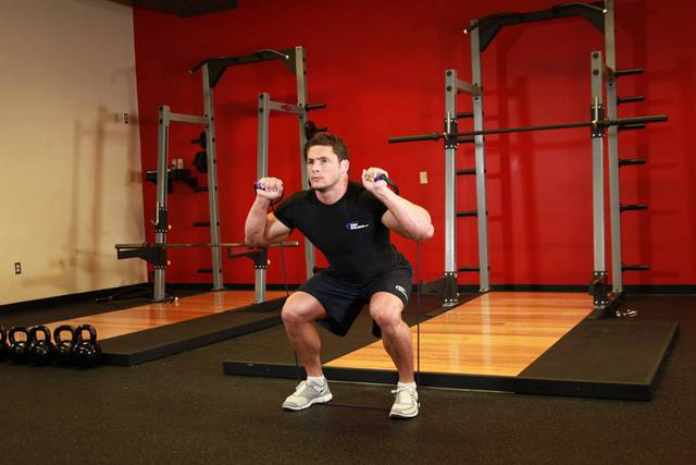 Squat med elastik: Slut