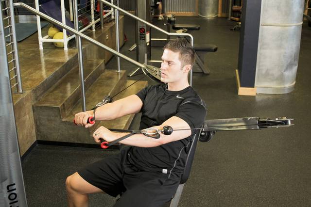 Cable chest press: Finish