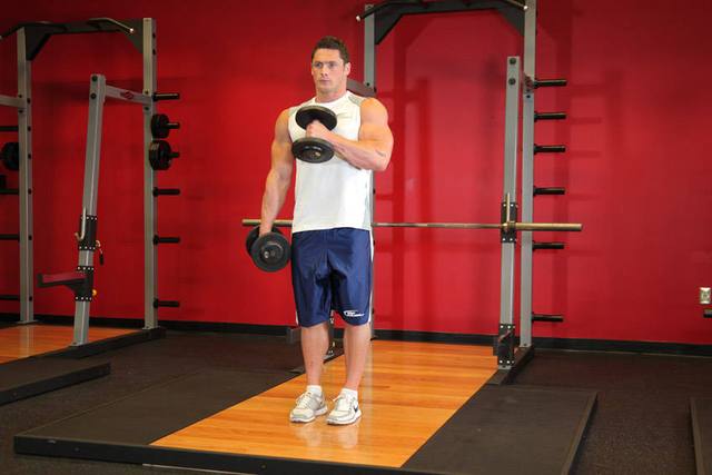 Cross-body hammer curl: Finish