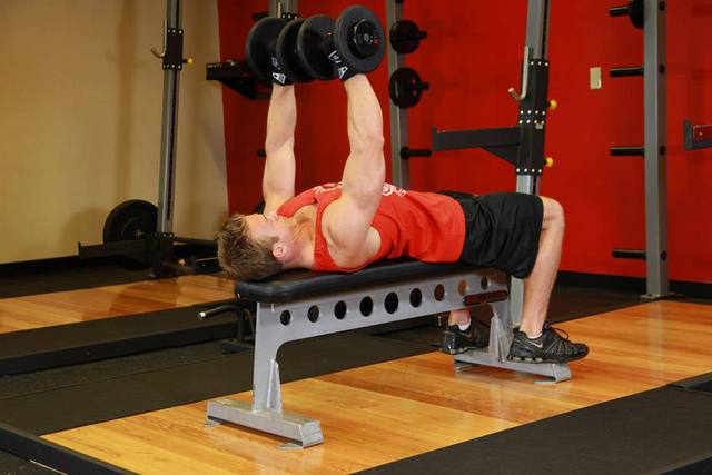 Bankdrukken met dumbbells: Eind