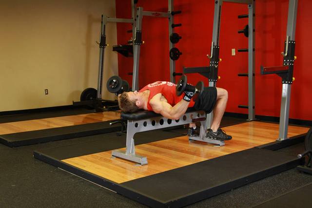 Dumbbell fly: Finish