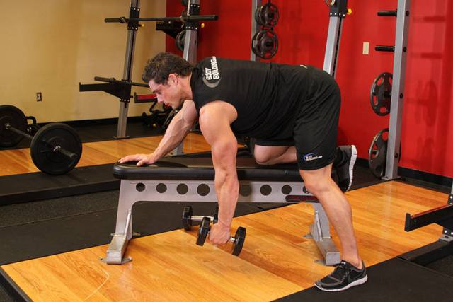 One-arm dumbbell row: Start