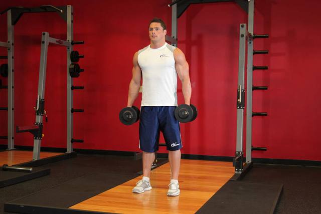 Dumbbell squat: Start