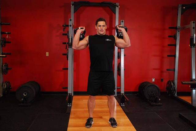 Press militar con dos kettlebells: Inicio