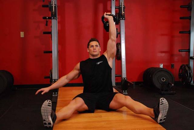 Tlak s kettlebellem vsedě: Konec