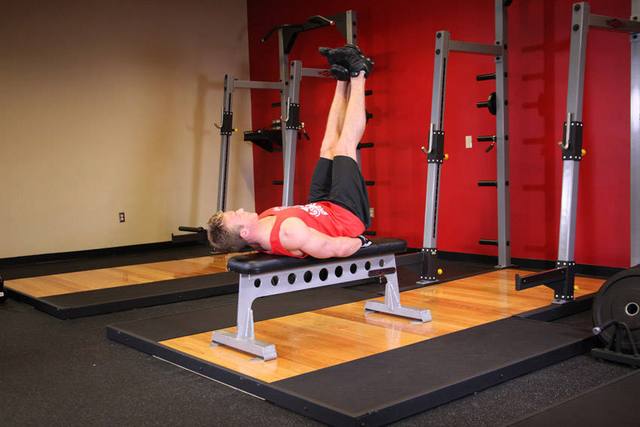 Lying leg raise: Finish