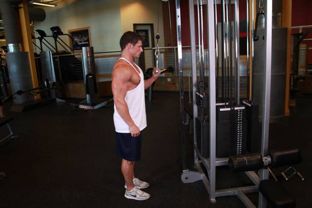 One-arm cable triceps extension: Finish