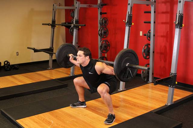 Squat met brede stand: Eind